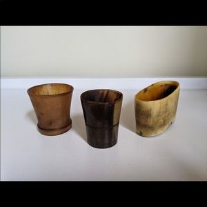 Scandinavian Mid Century Folk Art - Handmade Horn Tiny Cups